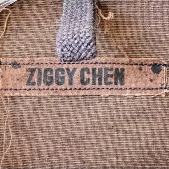 ZIGGY CHEN MEN'S SHIRT, Striped White Grey, Band Collar Size 52 Large - Picture 10 of 10